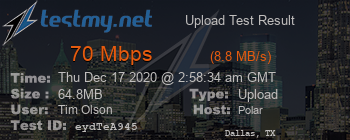 Speed Test Result