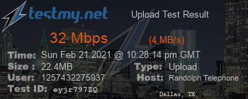 Speed Test Result