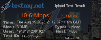 Speed Test Result