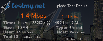 Speed Test Result
