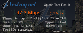 Speed Test Result