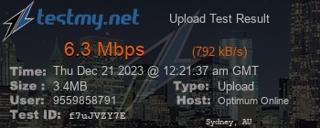 Speed Test Result