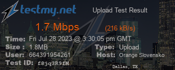 Speed Test Result