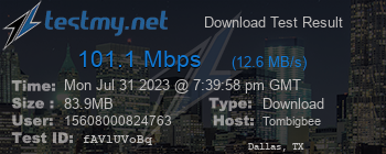 Speed Test Result