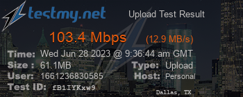 Speed Test Result