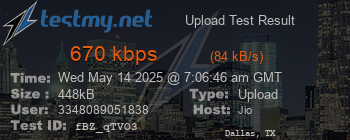 Speed Test Result