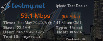 Speed Test Result