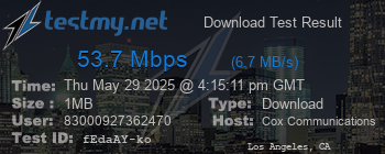Speed Test Result