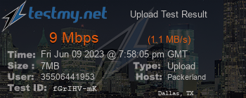 Speed Test Result