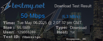 Speed Test Result