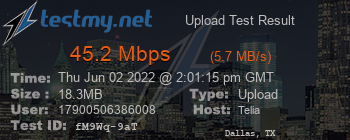 Speed Test Result