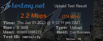 Speed Test Result