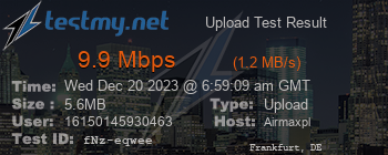 Speed Test Result