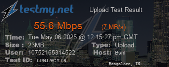 Speed Test Result