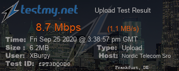 Speed Test Result