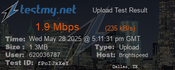 Speed Test Result