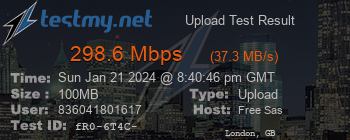 Speed Test Result