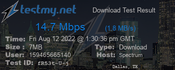 Speed Test Result