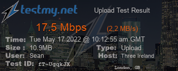 Speed Test Result