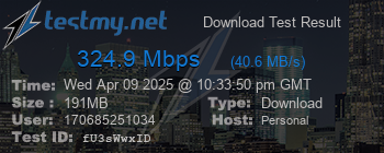 Speed Test Result