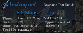 Speed Test Result