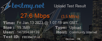 Speed Test Result