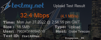 Speed Test Result