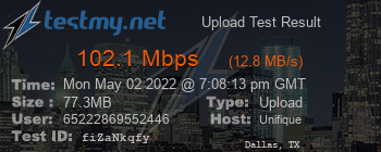 Speed Test Result