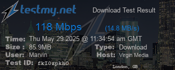 Speed Test Result