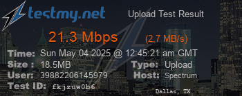 Speed Test Result