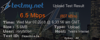 Speed Test Result