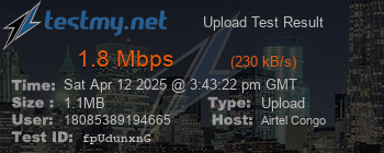 Speed Test Result