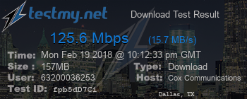 Speed Test Result