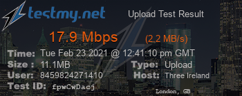 Speed Test Result