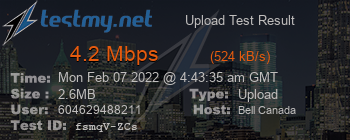 Speed Test Result