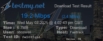 Speed Test Result