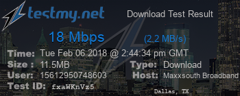 Speed Test Result