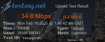 Speed Test Result