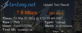 Speed Test Result