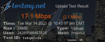 Speed Test Result