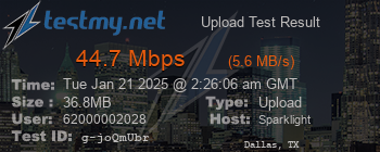 Speed Test Result