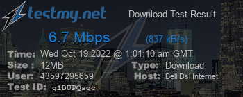 Speed Test Result