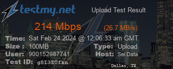 Speed Test Result