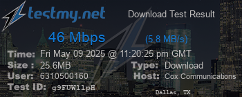Speed Test Result