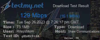 Speed Test Result
