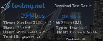 Speed Test Result