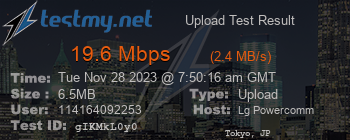 Speed Test Result