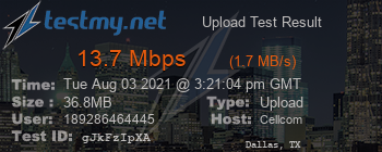 Speed Test Result