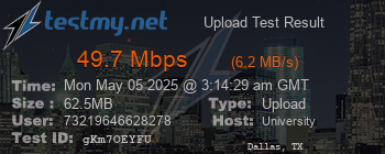 Speed Test Result