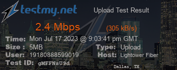 Speed Test Result